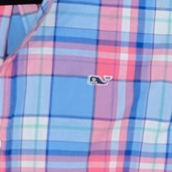 Vineyard Vine Whale Classic Fit Tuck Shirt Mens Short Sleeve Size Large - Picture 3 of 5
